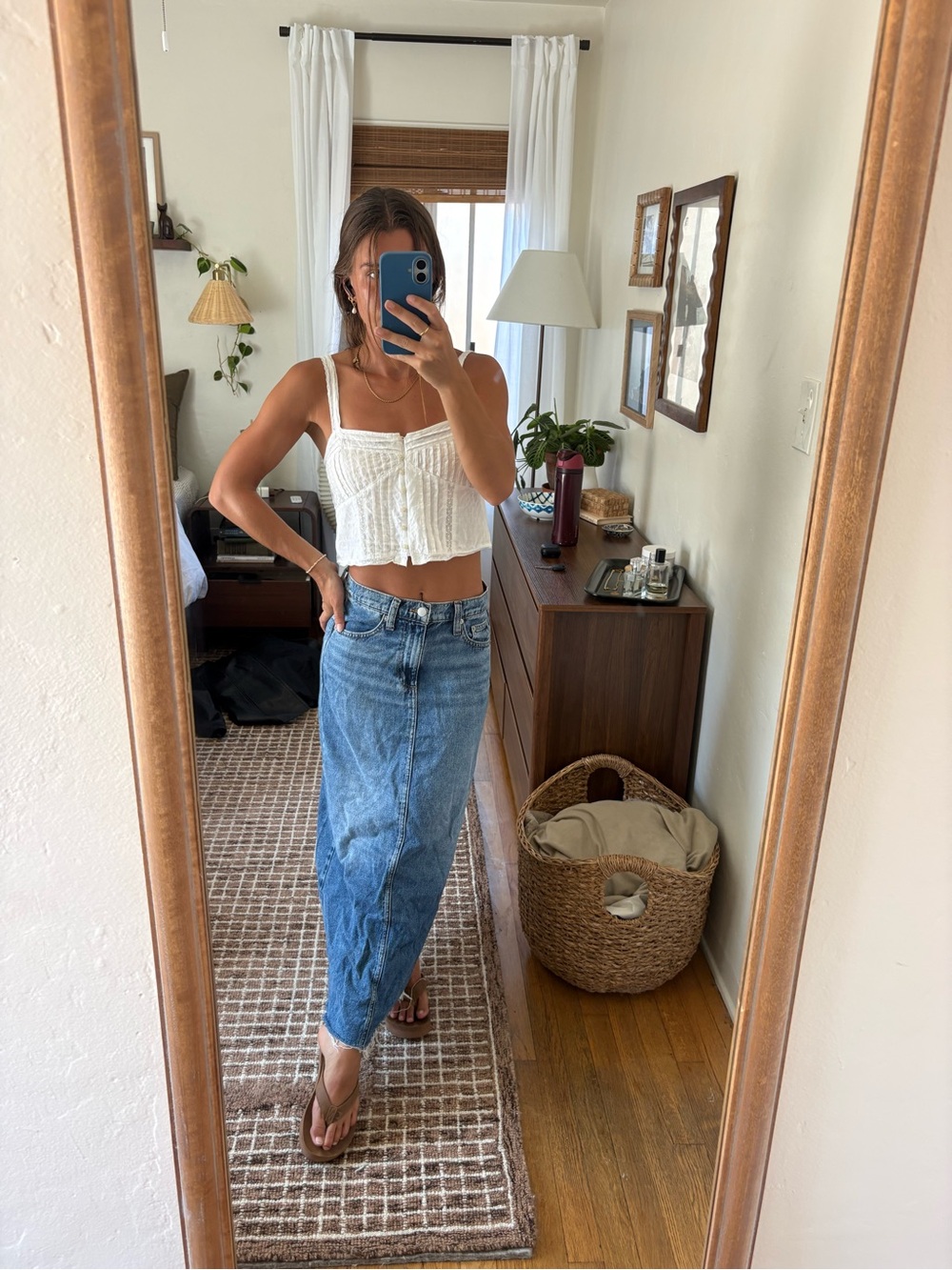 Denim mid rise Maxi/midi Skirt